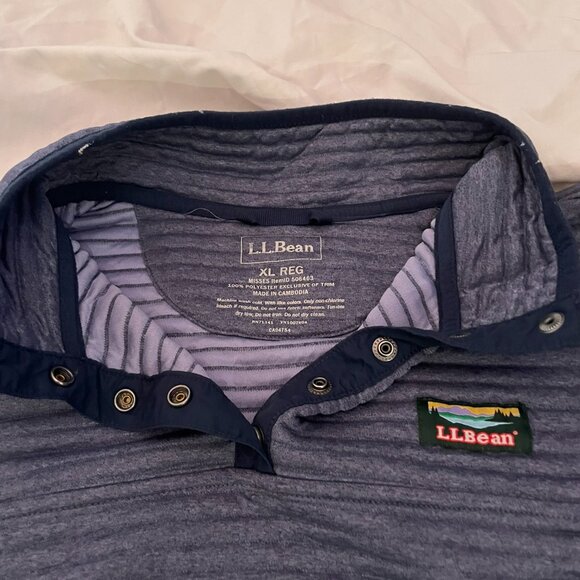 Women's Blue L.L. Bean Classic Fleece Pullover Size XL - Picture 4 of 8